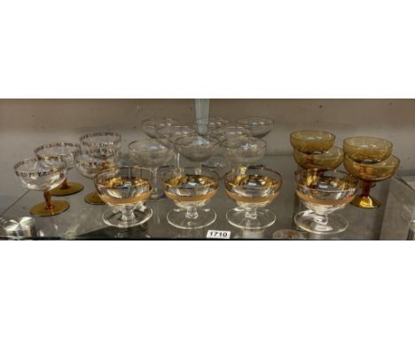8 vintage Babycham branded glasses &amp; 12 others