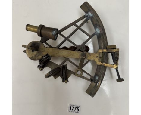 A brass sextant