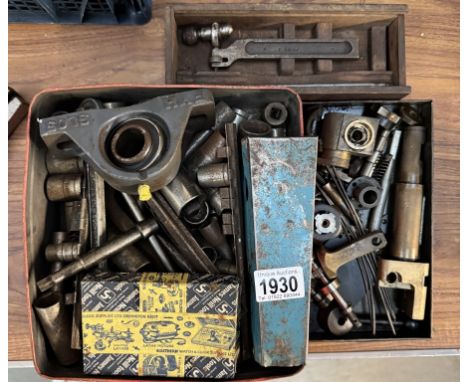 A quantity of spanner sockets, chuck keys &amp; other tool parts