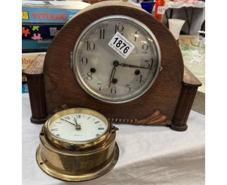 A 1930's oak mantle clock &amp; Acctim Ventura ship style clock