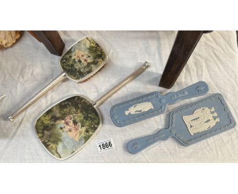 2 sets of vintage mirrors &amp; hairbrushes