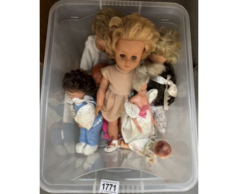 A box of vintage Dolls including Mattel 1966 Sindy