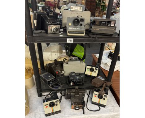 A quantity of mainly polaroid instant cameras