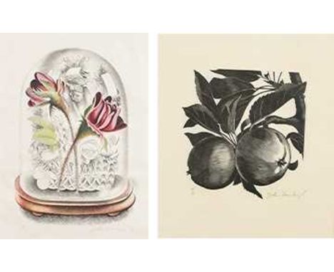 Φ John Farleigh (1900-1965)Red Moss Rose; Peaches on a branch; I was inspired to writeThree, each signed John Farleigh, one d