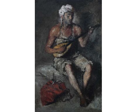 Φ Haralambos Potamianos (Greek 1909-1958)The mandolin playerSigned and dated CH Potamianos/1946 (centre left)Oil on canvas61.
