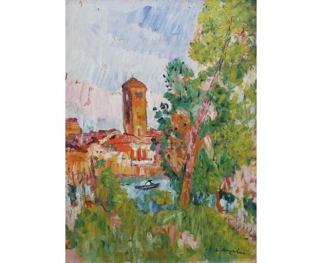 George Leslie Hunter (Scottish 1877-1931)TorcelloSigned L Hunter (lower right)Oil on board68.1 x 48.6cmProvenance:Sotheby's, 