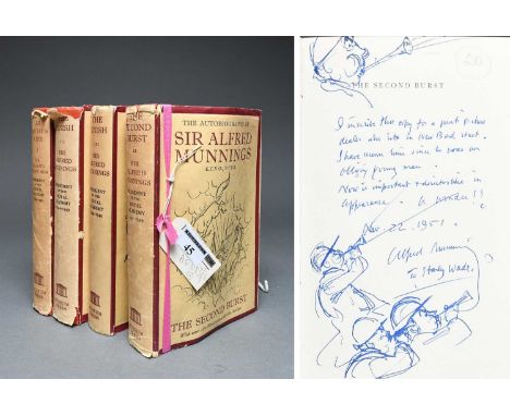 Sir Alfred James Munnings, PRA (1878-1959)The Autobiography, three volumes comprising An Artist's Life; The Second Burst; and