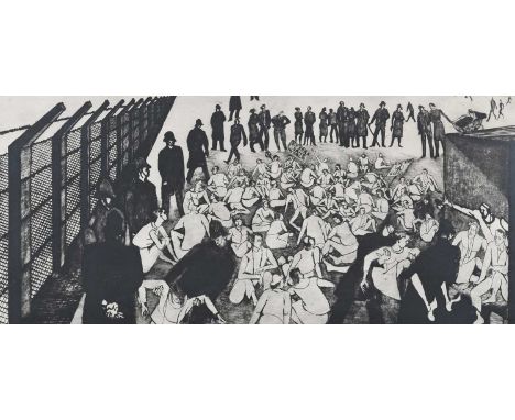Φ Peter Laszlo Peri (Hungarian 1899-1967)A CND protestSigned and dated Peri 1962 (in pencil to margin)Etching and drypoint27.
