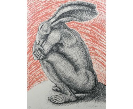 Φ Sophie Ryder (b.1963)Crouching lady-hareSigned, dated and numbered 6/30 Ryder 2002 (in pencil along lower edge)Lithograph90