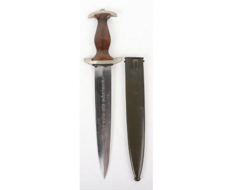 Third Reich Students (N.P.E.A) Dress Dagger, standard students example having wooden grip without any device emblems, nickel 