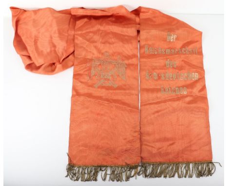 Rare Third Reich Personal Presented Funeral Sash by Herman Goering, fine example of the watered silk funeral sashes given by 