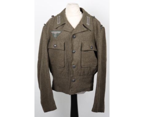 WW2 German Army M-44 Pattern Combat Tunic, good example of the late war produced short pattern combat tunic known as the M-44