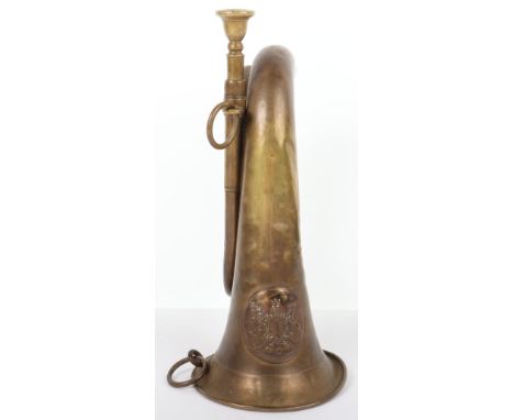 Imperial German 1916 Dated Wurttemberg Bugle, fine brass bugle with coat of arms of the state of Wurttemberg to central carto