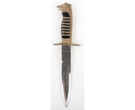 Italian Fascist G.I.L Youth Movement Dress Dagger, iconic Italian dress dagger with gilt eagle head pommel with red jewelled 