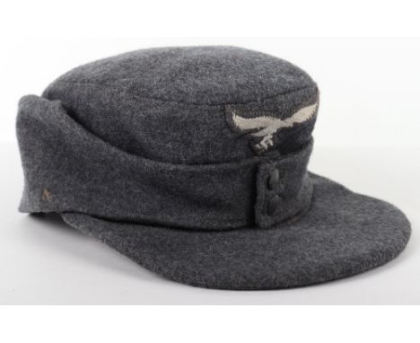 Luftwaffe Field Division Enlisted Ranks M-43 Field Cap, very good example of the standard Luftwaffe M-43 field cap with embro