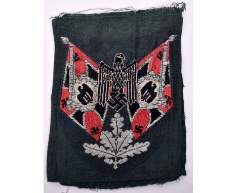 German Army Panzer Troops Standard Bearers Arm Badge, fine un-cut bevo woven example of the German army pattern standard bear