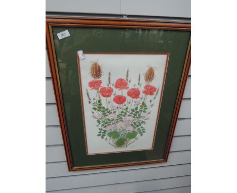 A floral print - 'Poppies' after K.D. Noble