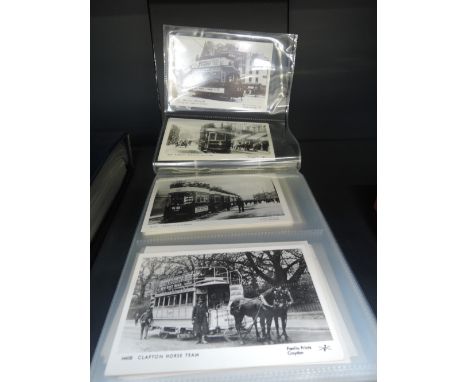 An album containing approximately 100 Pamlin Print postcards of transport