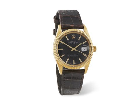 AN 18K GOLD CALENDAR DATEJUST WRISTWATCH, BY ROLEX, CIRCA 198527-jewel Cal-3035 automatic movement adjusted to 5 positions an