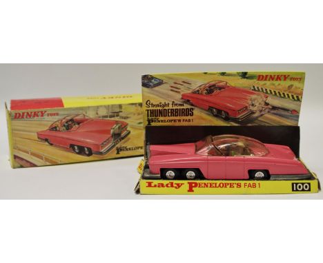 Dinky 100 "Thunderbirds" - Lady Penelope's FAB 1 - finished in pink including roof slides, gold interior with "Lady Penelope 