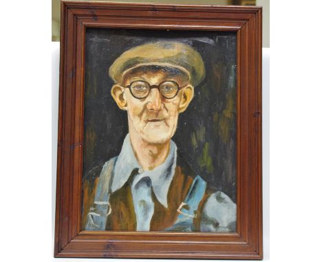 Northern School (20th century)Portrait Studyoil on board,framed 44cm x 54cm 