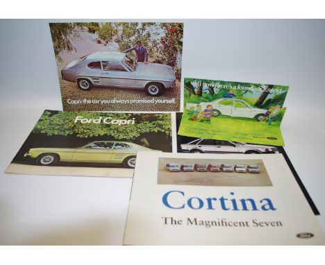 Ford motoring literature including a promotional pop up leaflet for the Ford Excort MKI;  Ford Capri MK1 brochure  covering 1