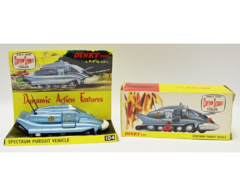 Dinky No.104 "Captain Scarlet" Spectrum Pursuit Vehicle finished in blue, white front bumper, black rubber tracks and aerials