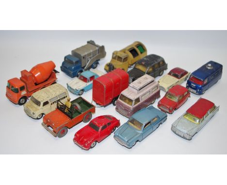 A Corgi Toys 464 Commer 3/4 Ton Chassis Country Police; a 420 Ford Thames Airborne Caravan; a Corgi Plymouth Sports Suburban;