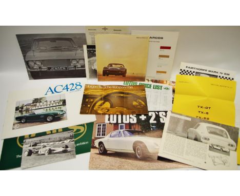 Motoring literature - an interesting group covering low volume British manufacturers including Fairthorpe Mark IV EM sales sh
