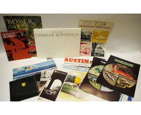 Motoring literature - a Daimler Sovereign dossier containing welcome sheet, four folded posters and specification leaflet c. 