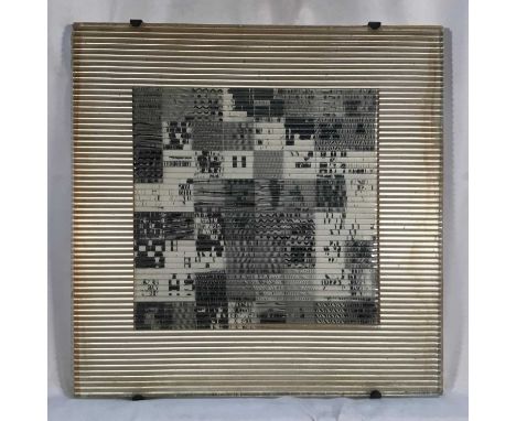 Richard Drew, known as Zacron (British, 1943-2012), mixed media behind corrugated glass, untitled, a 1960s pop art experiment