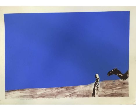 Wilton Priestner (b 1934) lithograph - Bad days at the Wade El-Juab, signed and dated 1968, and titled, approximately 51 x 70