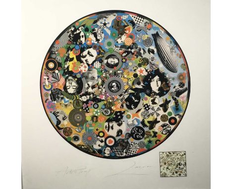 Richard Drew, known as Zacron (British, 1943-2012) screen print - Led Zeppelin III album pin wheel, signed and inscribed Arti
