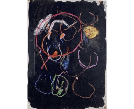 Richard Drew, known as Zacron (British, 1943-2012) mixed media on paper - Anstract study no. 235, Hollins Hall Studio, Yorksh