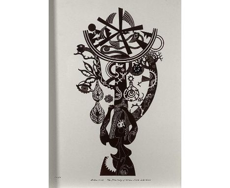 Richard Drew, known as Zacron (British, 1943-2012) collograph print - Eden Tree, from the Journey of Man Suite, signed and nu