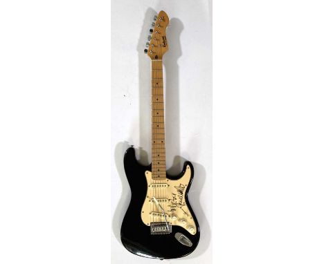 A 'Rockwood by Hohner' LX90L electric guitar signed to scratchplate with inscription by Paul Weller. Signature obtained in pe