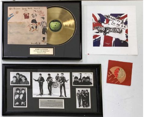 A 2006 'GB EYE' published Sex Pistols print of GSTQ artwork by Jamie Reid, a copy of Sex Pistols - Anarchy (EMI 2566, VG+ cop