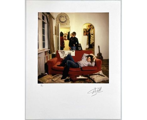 A high-quality photo print depicting U2, taken by photographer Martyn Goddard in 1980. The photo depicts the group in their r