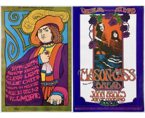 Two original concert posters: Nitty Gritty, Clear Light, Blue Cheer and more at the Fillmore for three dates in Nov/Dec 1967 
