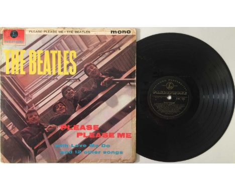 THE BEATLES - PLEASE PLEASE ME LP (1ST UK MONO 'BLACK AND GOLD' PRESSING - PMC 1202). An original Dick James credited copy of