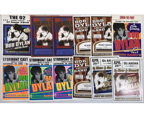 20 posters prints, most from limited editions, produced for Bob Dylan concerts c 2005 / 2014. Most approx 14.5 x 20".