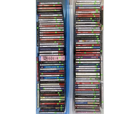 Approx 98 classical music CDs, most bearing a signed element, chiefly CD booklets though many with scraps of paper placed int