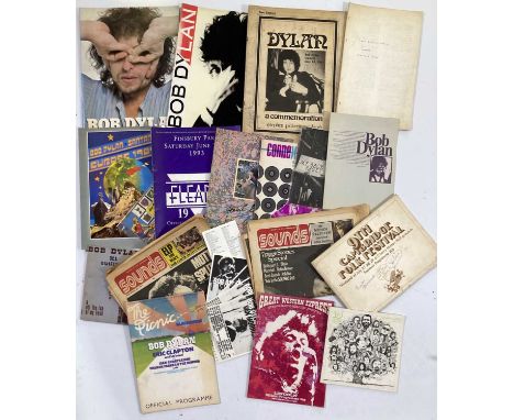 Bob Dylan programmes, related publications etc. To include: 9th Cambridge Folk Festival programme signed to cover (Steve Good