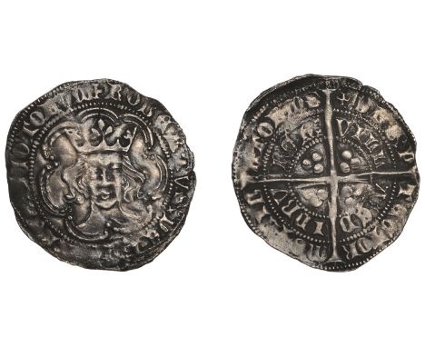 Robert III (1390-1406), Heavy coinage, First issue, Groat, Edinburgh, mm. cross pattée, tall bust in tressure of seven arcs, 