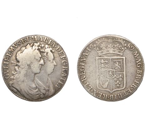 William and Mary (1688-1694), Halfcrown, 1689, first shield, caul frosted, pearls, edge primo (ESC 831; S 3434). Fine, perhap