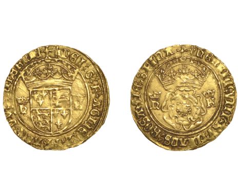 Henry VIII (1509-1547), Second coinage, Crown of the Double Rose, mm. lis, h k both sides (Katherine of Aragon), 3.72g/1h (Wh