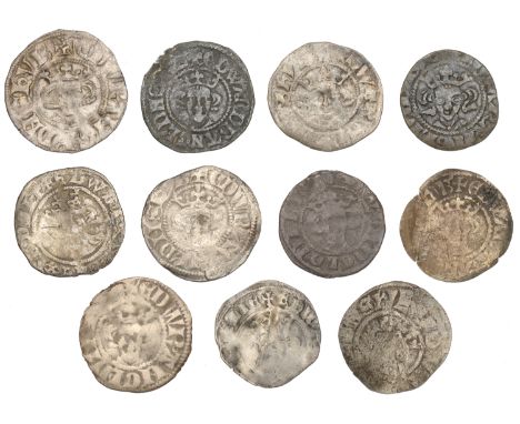 Edward I, Penny, class 4e, London, three pellets on breast, pellet before civi, 1.36g/10h (N 1027; S 1398); together with oth
