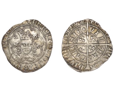 Henry VI (First reign, 1422-1461), Rosette-Mascle issue, Halfgroat, Calais, mm. cross V, mascle after gra and before la, 1.74