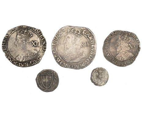 Charles I, Tower mint, Shillings (2), Gp D, type 3.1, mm. harp, 5.80g/3h, Gp F, type 4.4, mm. triangle-in-circle, 5.84g/1h, S