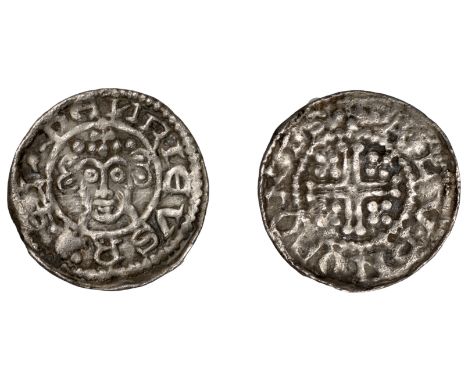 Henry II, Richard I and John, Penny, class iv, Rhuddlan, Simond, alvr no domis [retrograde], 1.22g/9h (JDB 4020, same dies; S